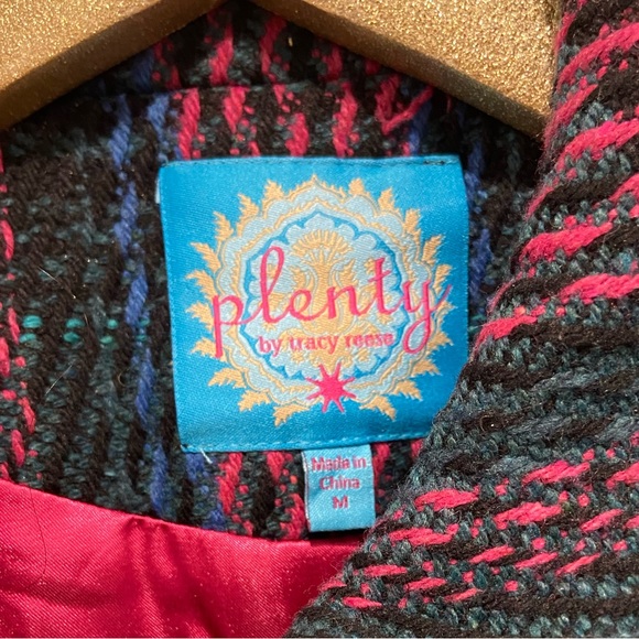 Anthropologie Blazing Bright Rainbow Plaid Coat Jacket - Picture 3 of 6